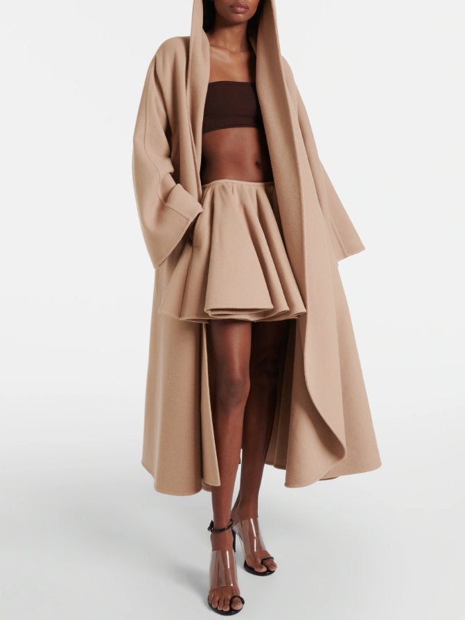 Pleated Wool and Cashmere Mini Skirt - Skirts