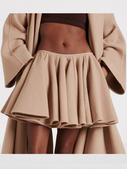 Pleated Wool and Cashmere Mini Skirt - Skirts