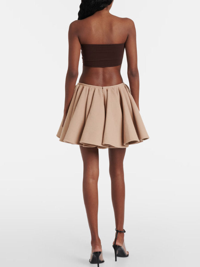 Pleated Wool and Cashmere Mini Skirt - Skirts