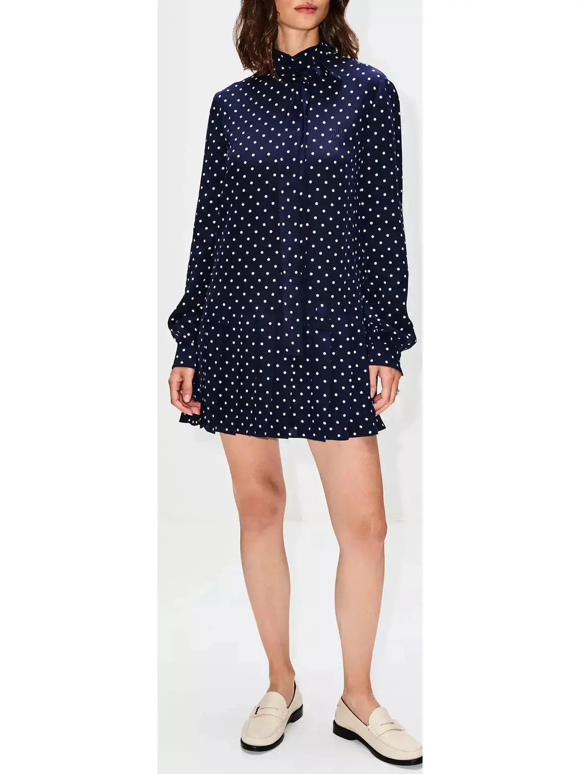 Polka-Dot Print Drop-Waist Mini Dress - Branna Couture