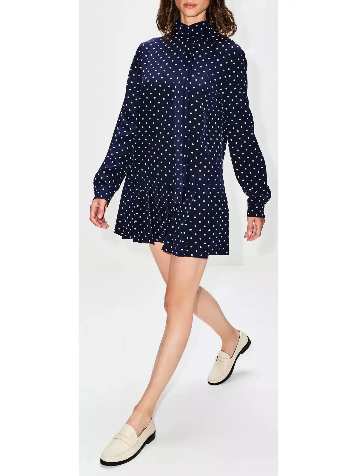 Polka-Dot Print Drop-Waist Mini Dress - Branna Couture