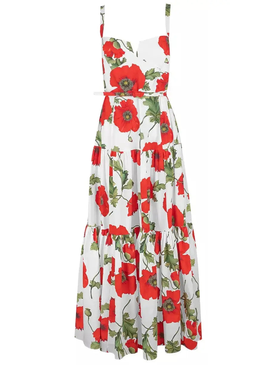 Poppy Printed Cotton Poplin Dress - Branna Couture