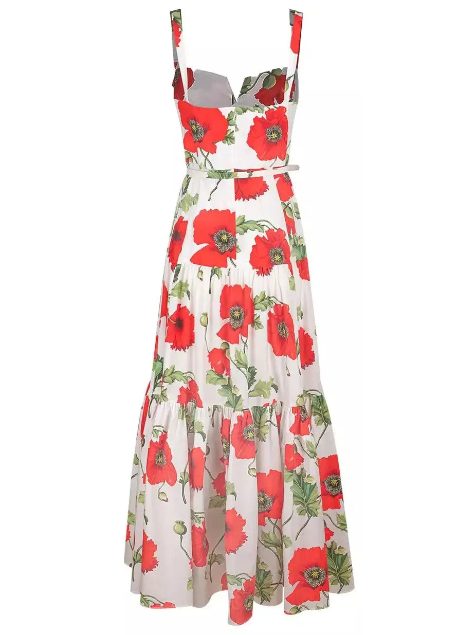 Poppy Printed Cotton Poplin Dress - Branna Couture