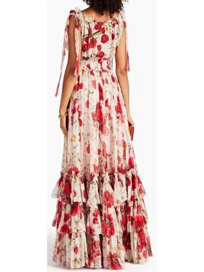 Poppy and Daisy Print Maxi Dress - Branna Couture