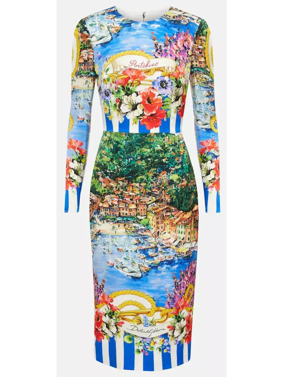 Portofino Printed Midi Dress - Branna Couture