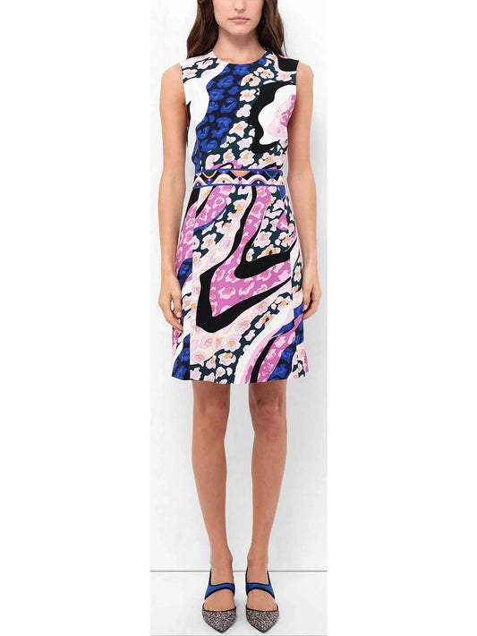 Printed Abstract Mini Dress in Multicolor - Branna Couture