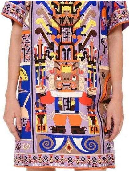 Printed Abstract Twill Tunic Dress - Branna Couture