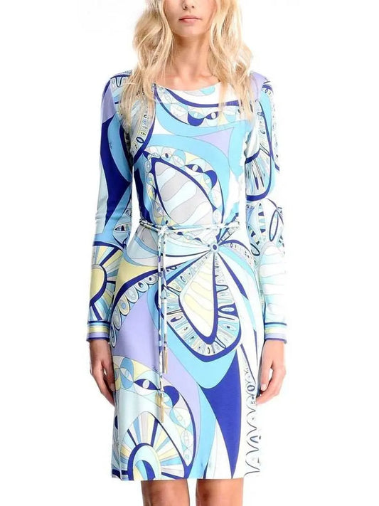 Printed Jersey Day Dress in a Silk Blend - Branna Couture