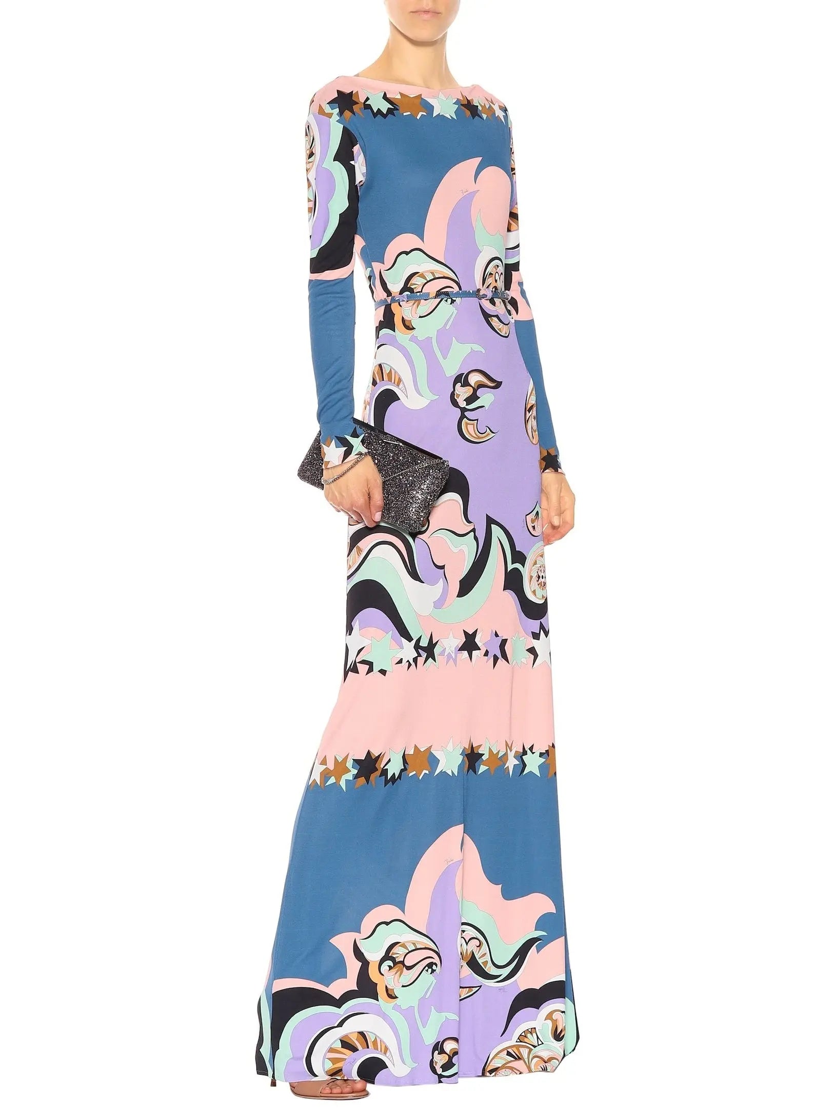 Printed Jersey Silk Maxi Dress - Branna Couture