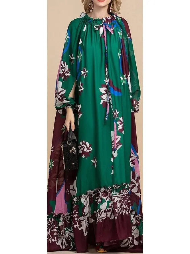 Printed Maxi Kaftan Dress - Branna Couture