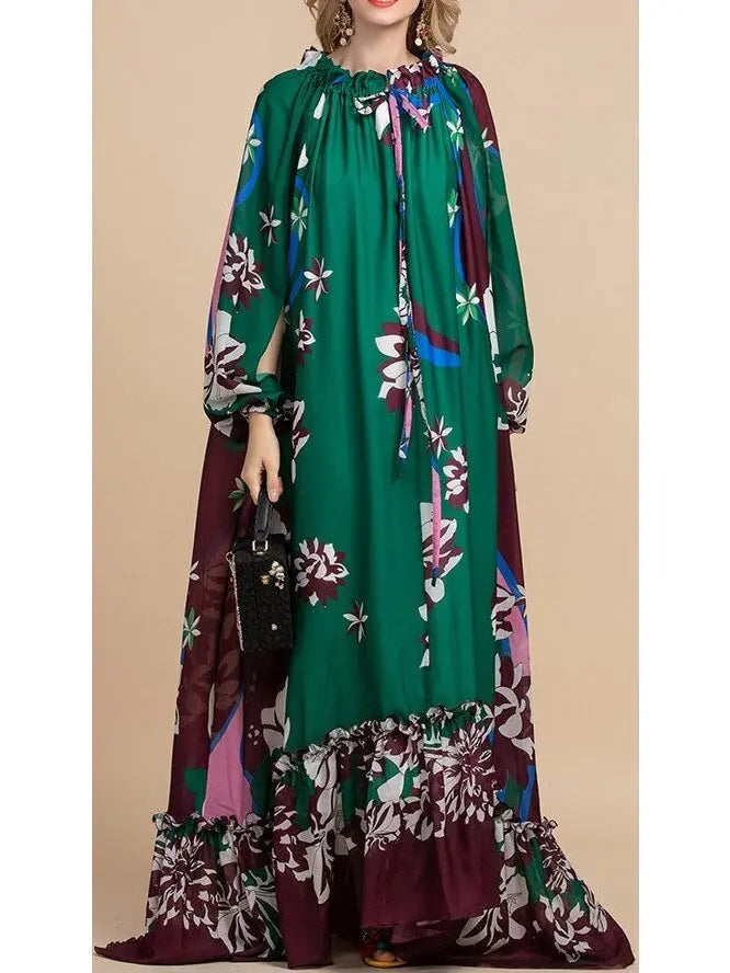 Printed Maxi Kaftan Dress - Branna Couture