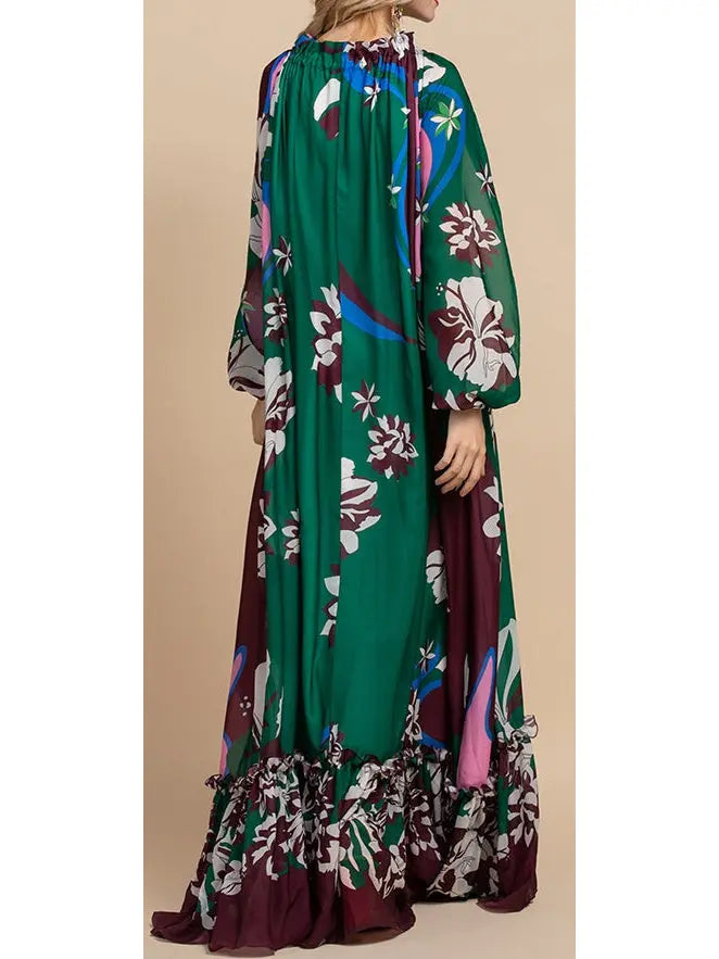 Printed Maxi Kaftan Dress - Branna Couture