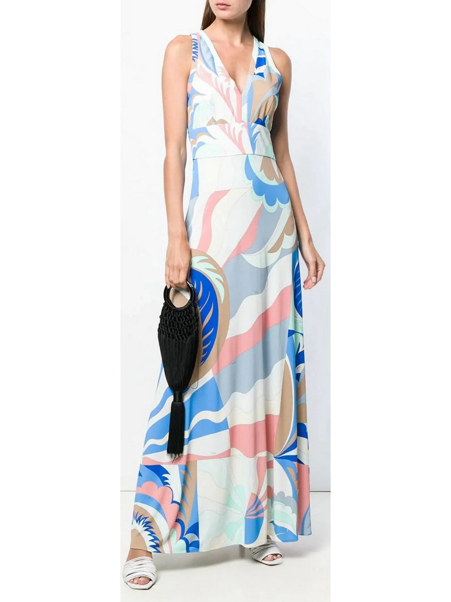 Printed Silk-Blend Maxi Dress - Branna Couture