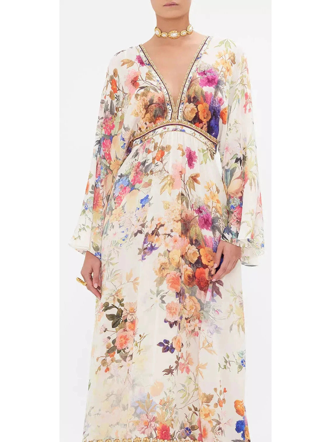 Friends With Frescos Gathered Kimono Dress - Branna Couture