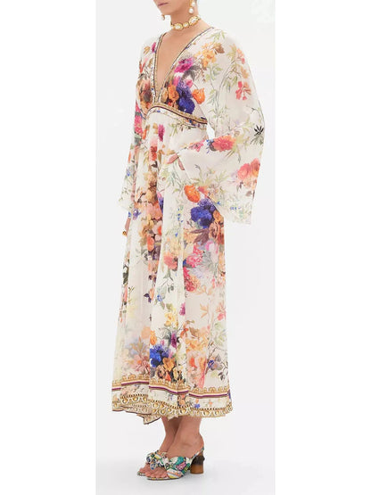 Friends With Frescos Gathered Kimono Dress - Branna Couture