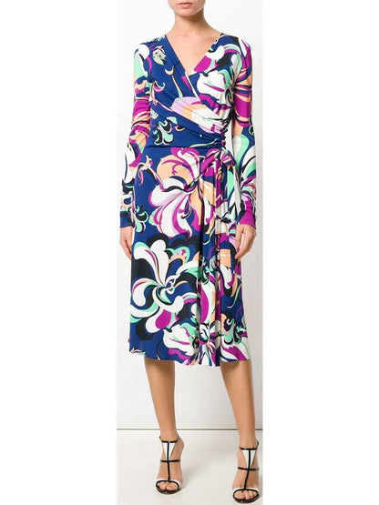 Printed Wrap Dress - Branna Couture