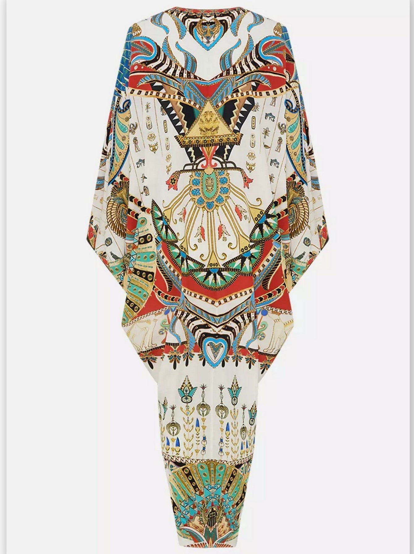 Printed V-Neck Kaftan Dress - Branna Couture