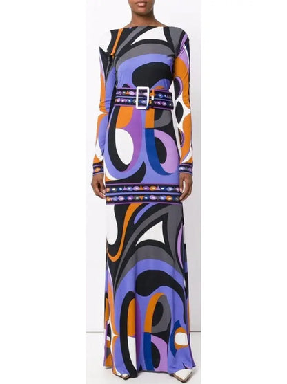 Psychedelic Print Gown - Branna Couture