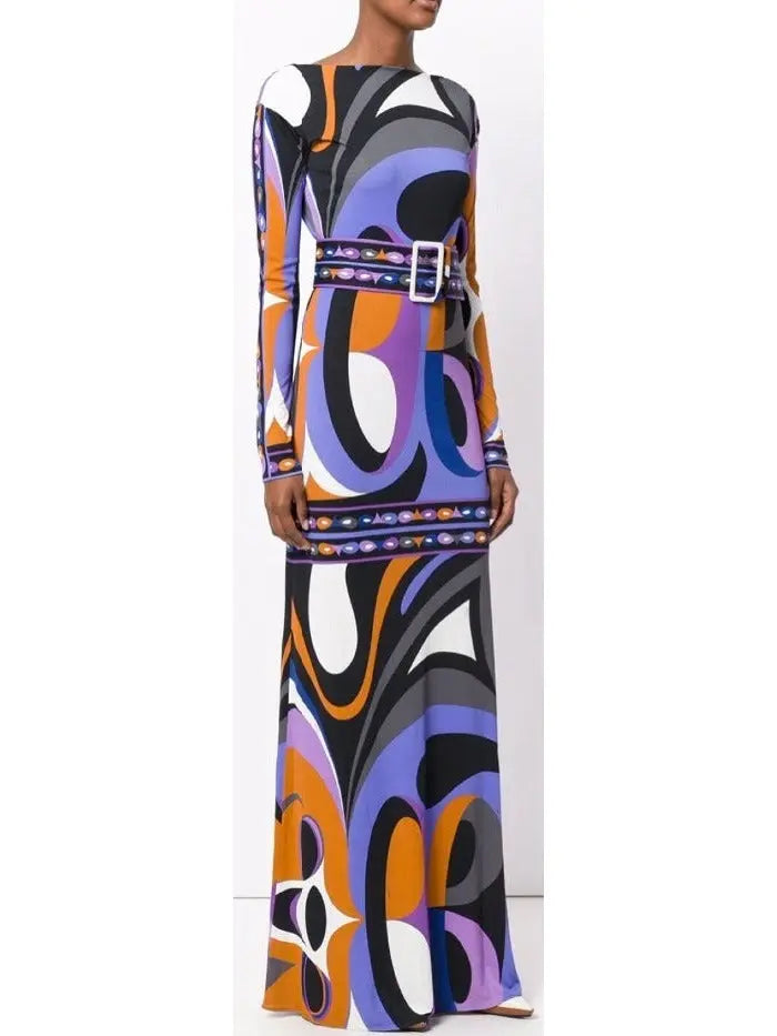 Psychedelic Print Gown - Branna Couture