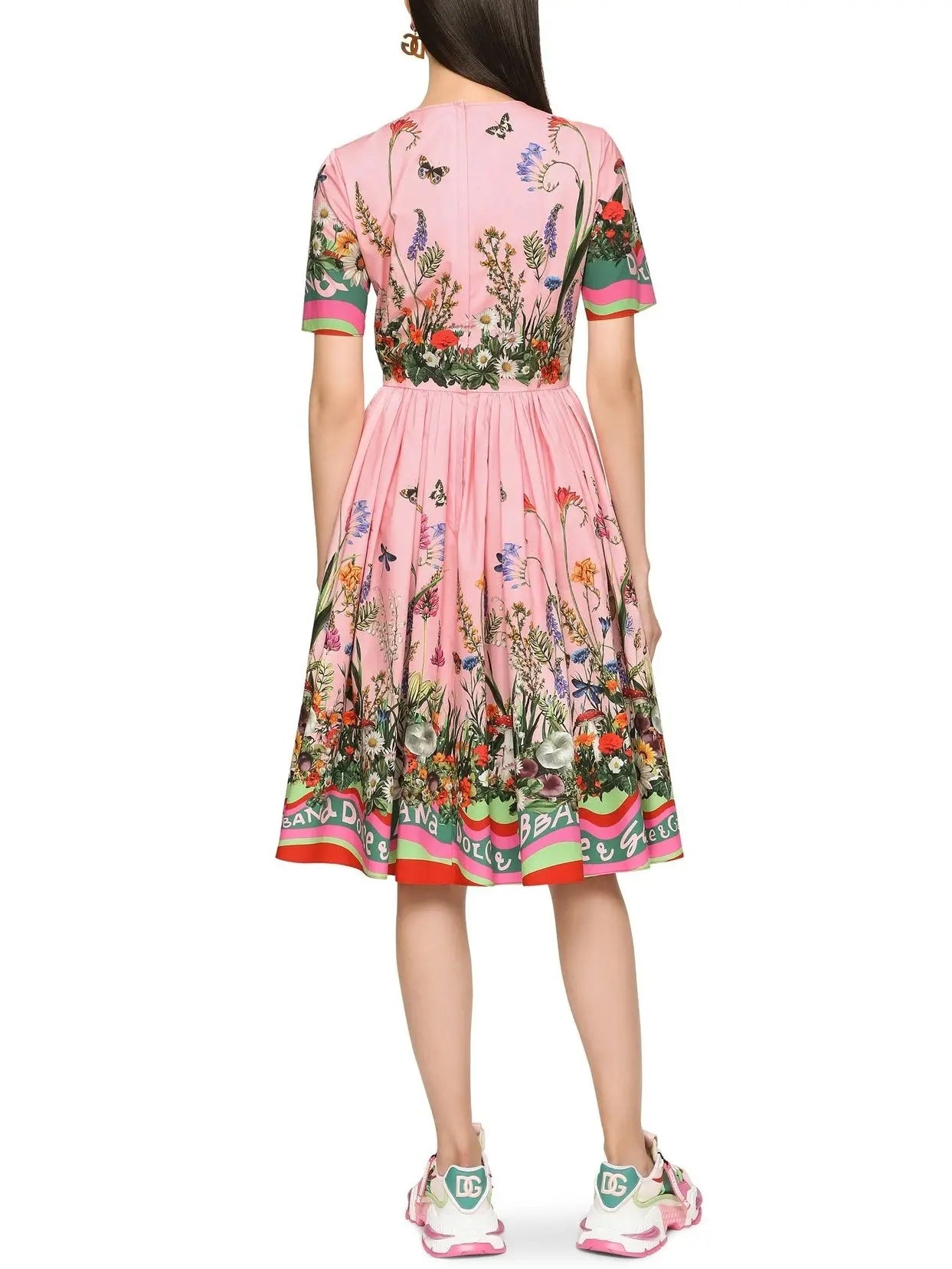 Rabbit-Print Poplin Midi Dress - Branna Couture