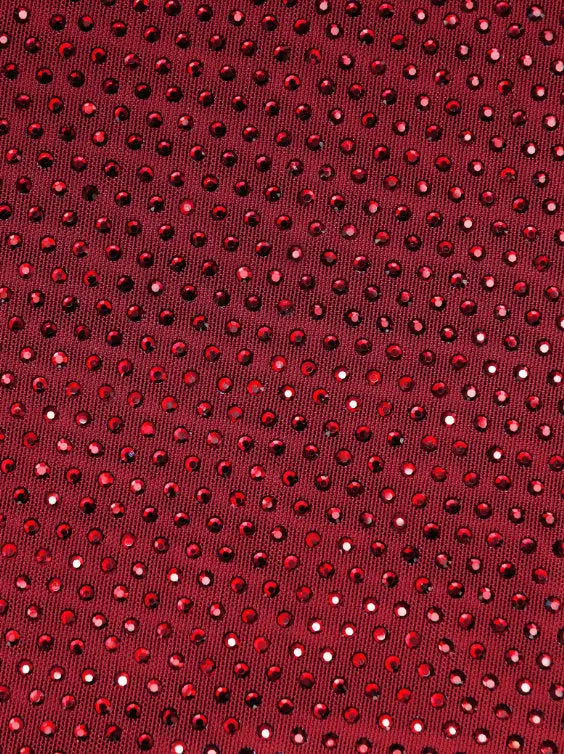 Red Rhinestone Draped Slit Maxi Dress - Dresses