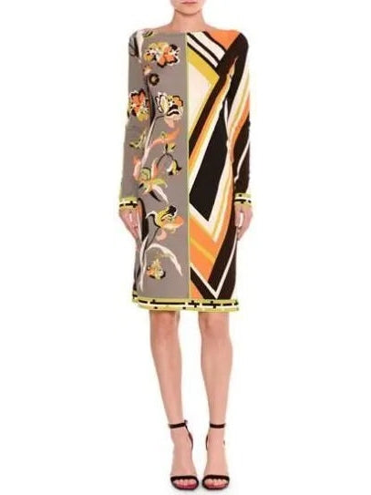 Retro Abstract Floral Print Dress - Branna Couture