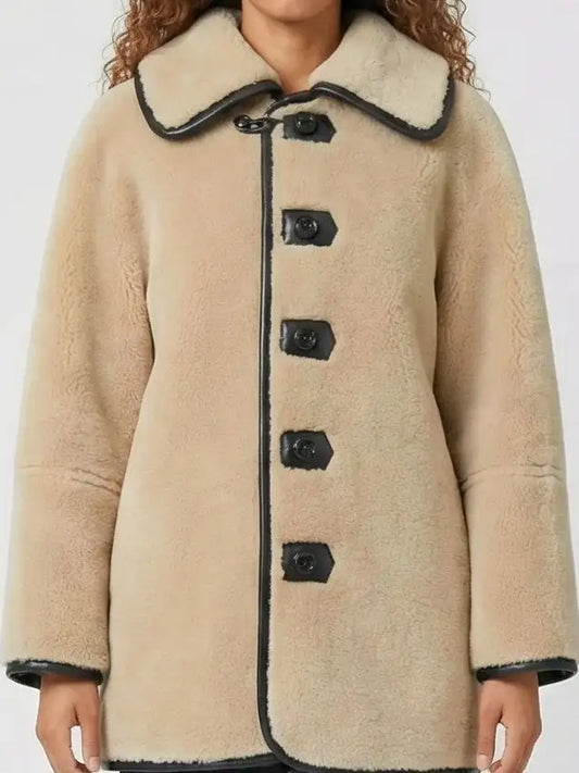 Reversible Shearling & Leather Button-Front Jacket - Jackets