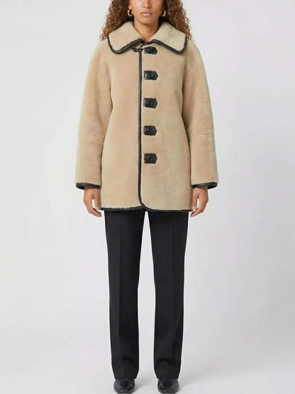 Reversible Shearling & Leather Button-Front Jacket - Jackets