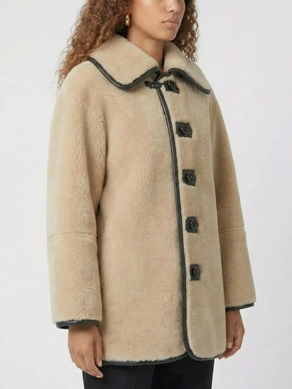 Reversible Shearling & Leather Button-Front Jacket - Jackets