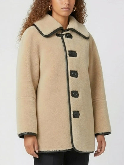Reversible Shearling & Leather Button-Front Jacket - Jackets