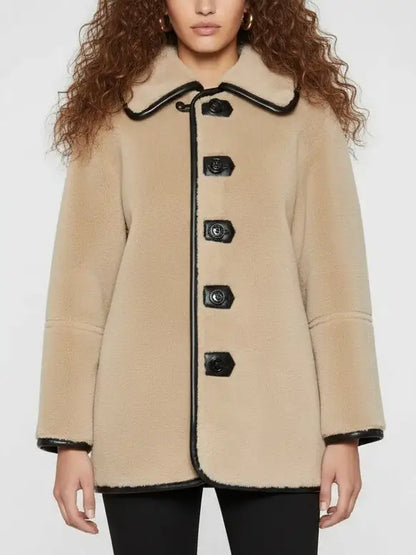 Reversible Shearling & Leather Button-Front Jacket - Small - Jackets