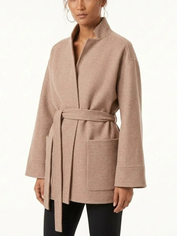 Reversible Wool Cashmere Belted Jacket - Jackets