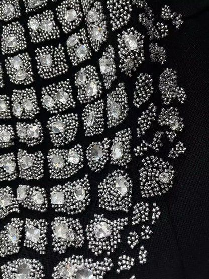 Rhinestone-Embellished Halter-Neck Mini Dress - Dresses