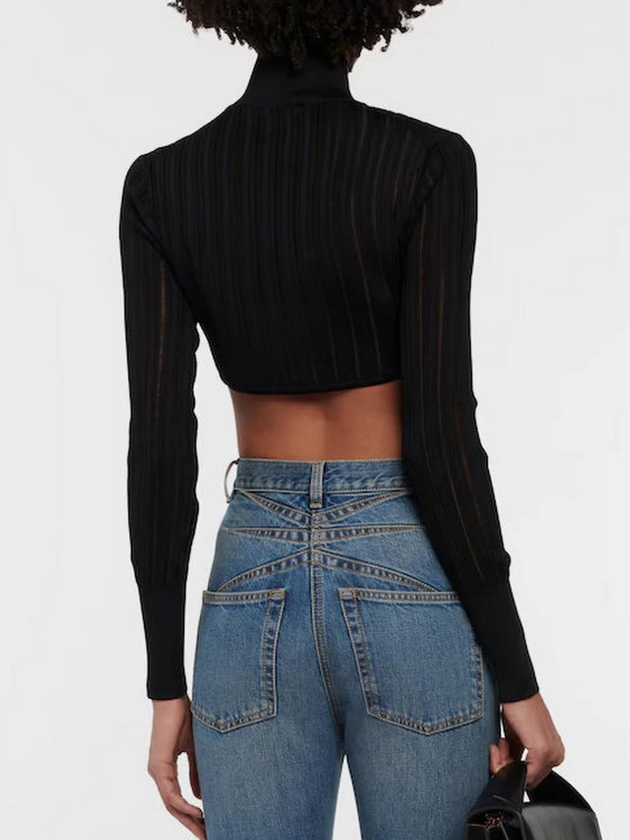 Ribbed Knit Cropped Cardigan Top - Tops