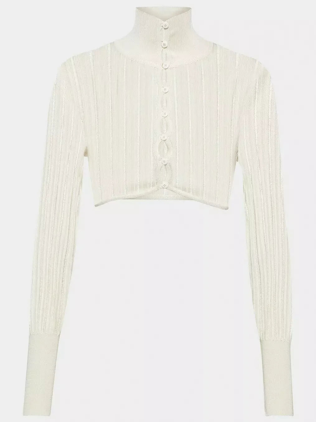 Ribbed Knit Cropped Cardigan Top - Tops