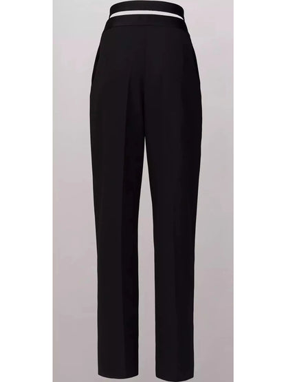 Rose Wrapped Cotton Pants in Black - Branna Couture