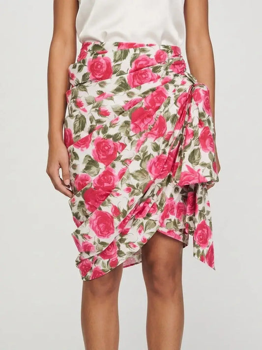 Beige Cargo Cotton Saharienne Safari Style Knee-Length Skirt - Small - Skirts