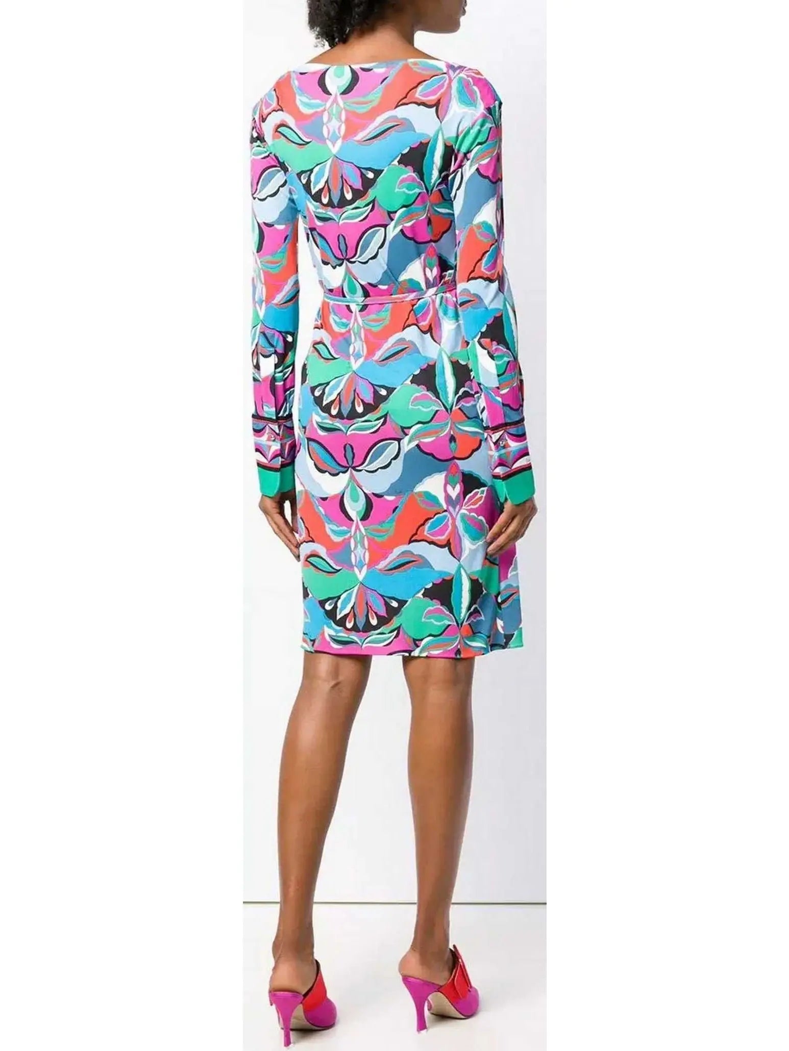 Round-Neck Printed Shift Dress - Branna Couture