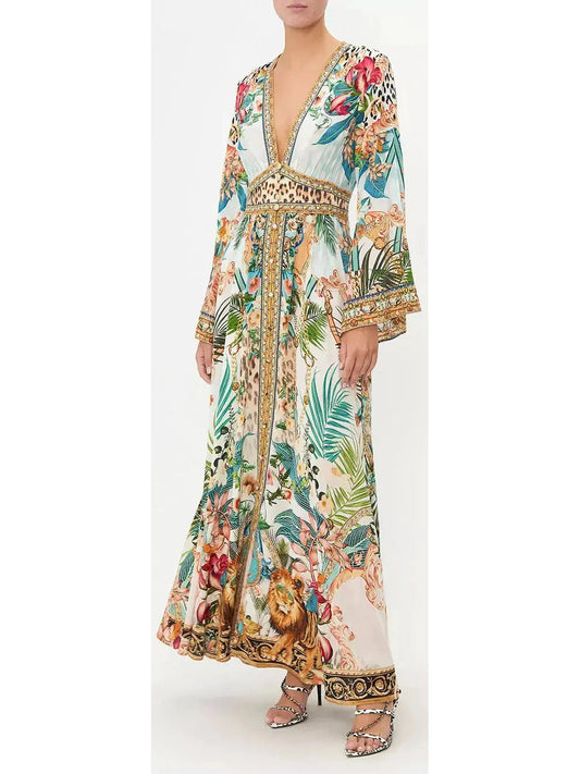 Royalty Loyalty Kimono Sleeve Dress With Shirring Detail - Branna Couture