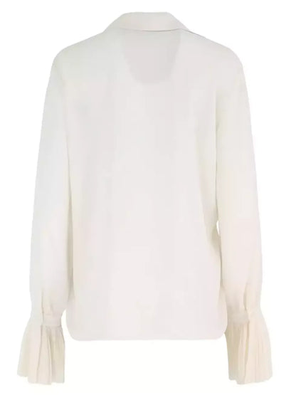 Ruffle-Trim Blouson-Sleeve Blouse - Tops