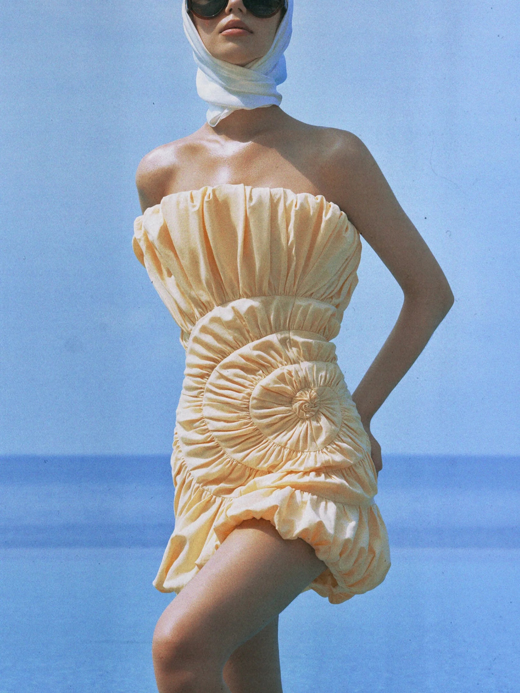 Ruffled Ruched Paneled Strapless Mini Dress Dresses