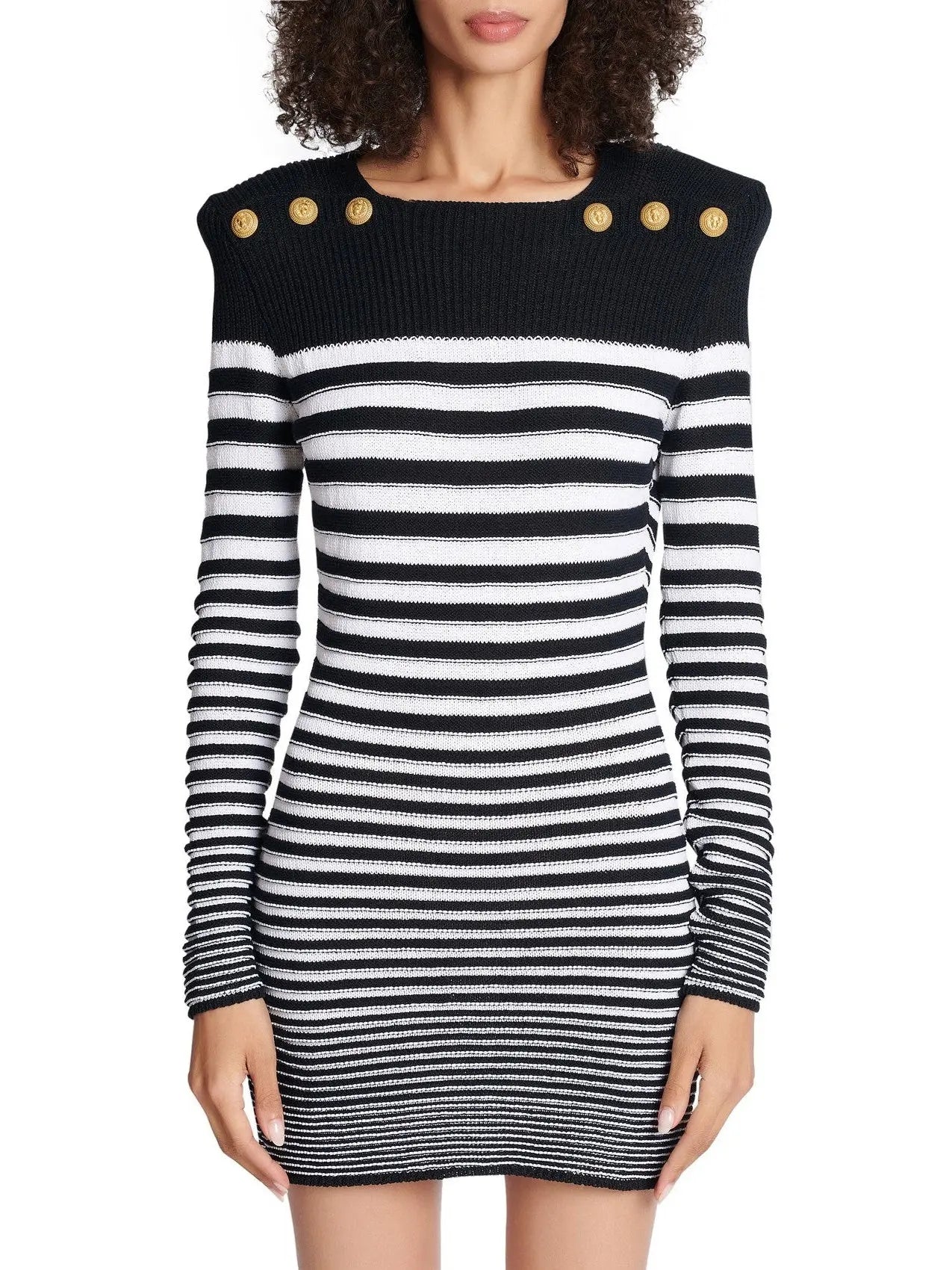 Sailor-Style Striped Knit Dress - Branna Couture