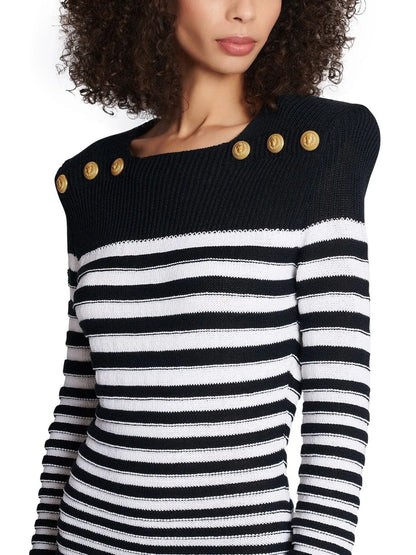 Sailor-Style Striped Knit Dress - Branna Couture