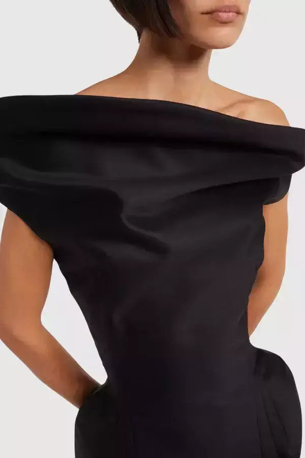 Sculptural Off-Shoulder Mini Dress - Dresses