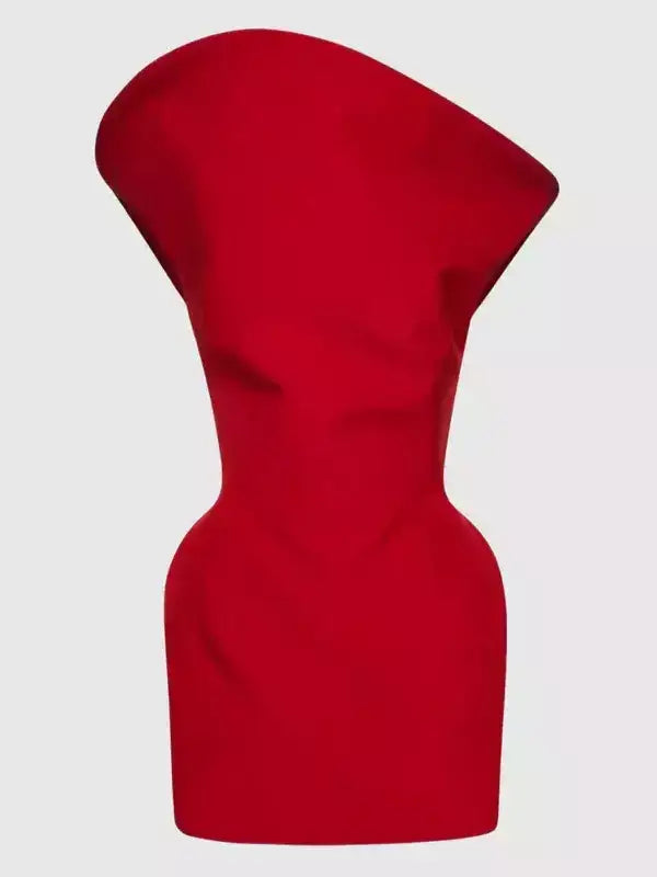 Sculptural Off-Shoulder Mini Dress - Dresses
