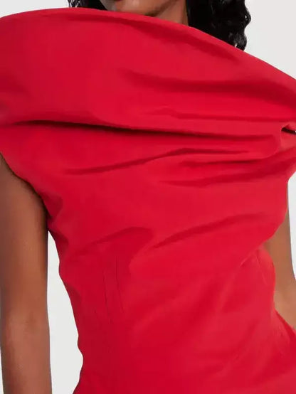 Sculptural Off-Shoulder Mini Dress - Dresses