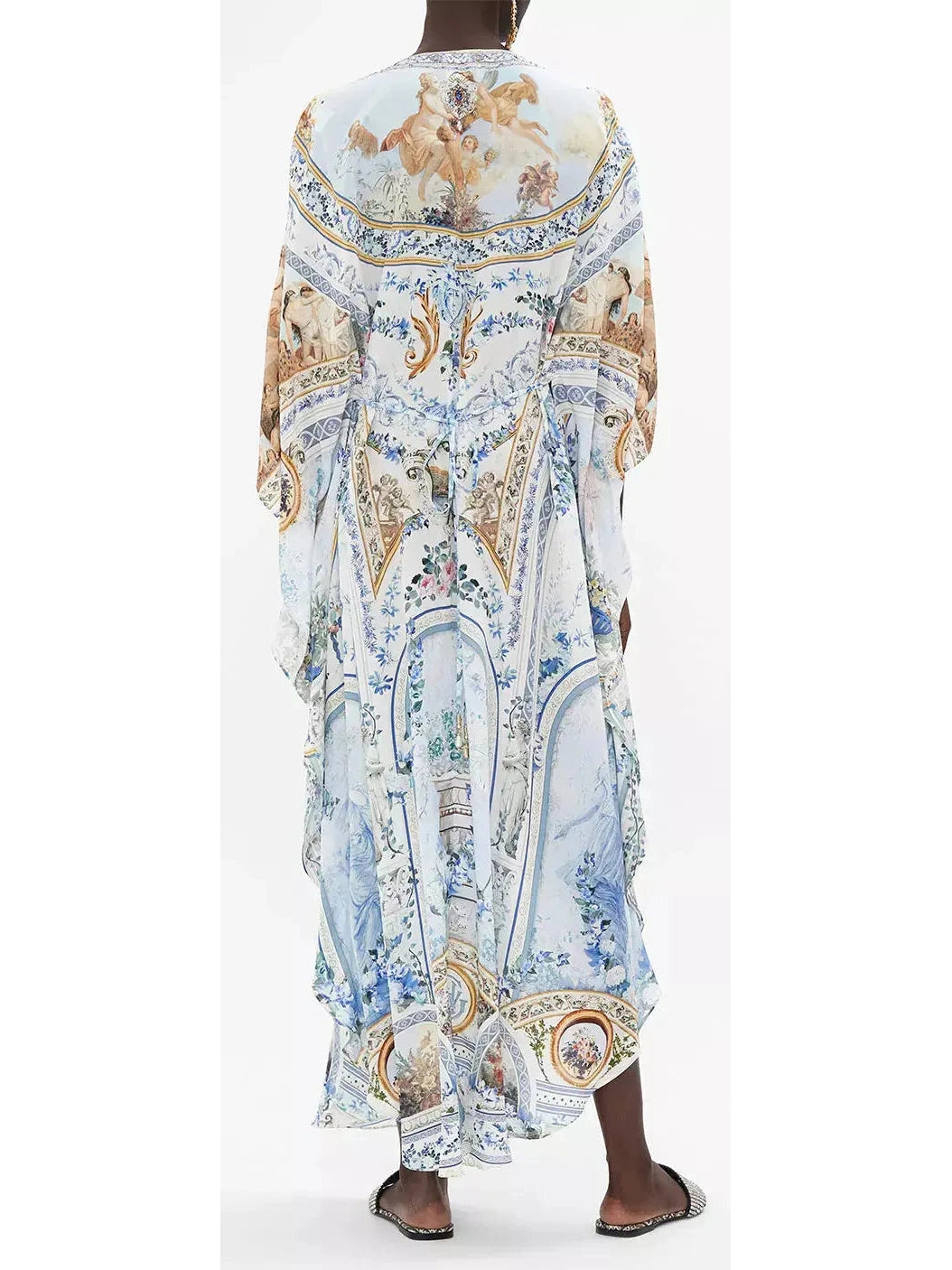 Season Of The Siren Gathered Waist Kaftan Dress - Branna Couture