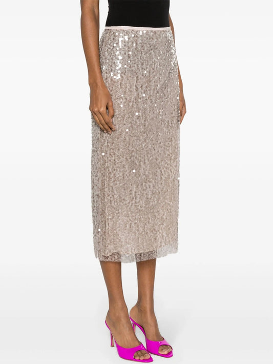 Sequin-Embellished Straight Skirt - Branna Couture