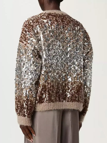 Sequin-Embellished Crew-Neck Sweater - Sweaters & Knitwear