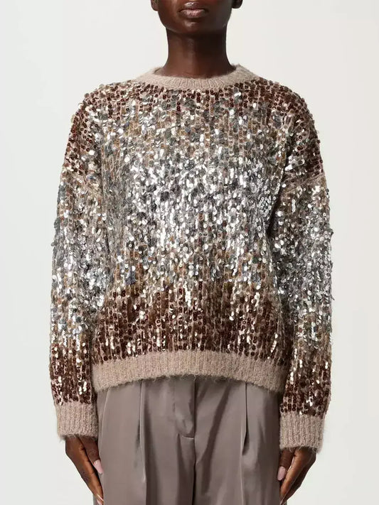 Sequin-Embellished Crew-Neck Sweater - Sweaters & Knitwear